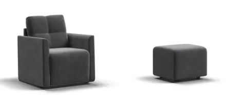 БОСС не раскладное кресло-пуф Монолит Серый (снят с производства)