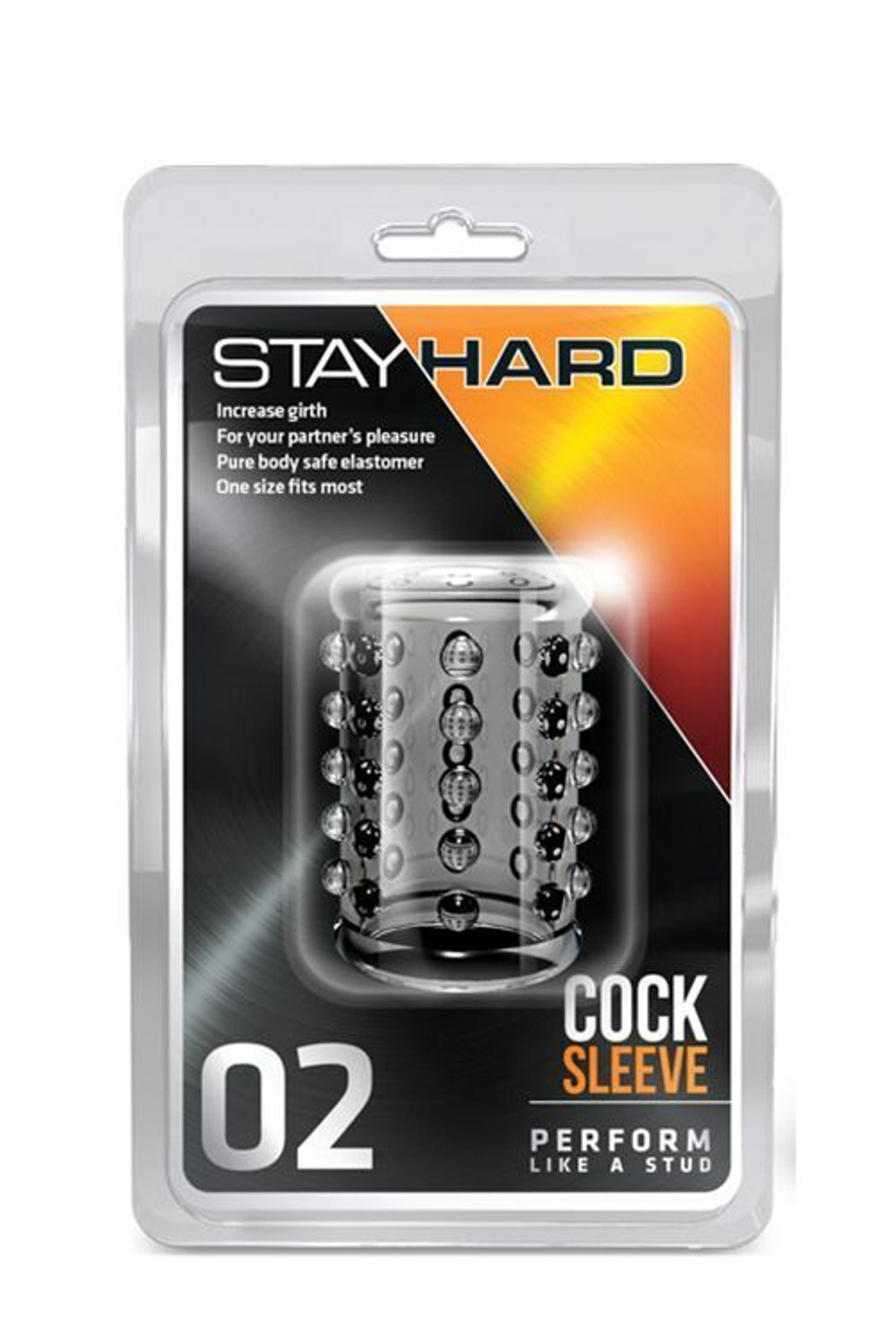 Прозрачная насадка на пенис с шишечками STAY HARD COCK SLEEVE 02 CLEAR (Цвет: прозрачный)