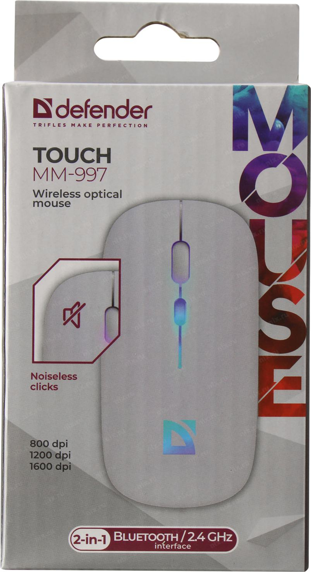 Defender Touch Wireless Optical Mouse <MM-997>  (RTL)  BT/USB 4btn+Roll <52998>