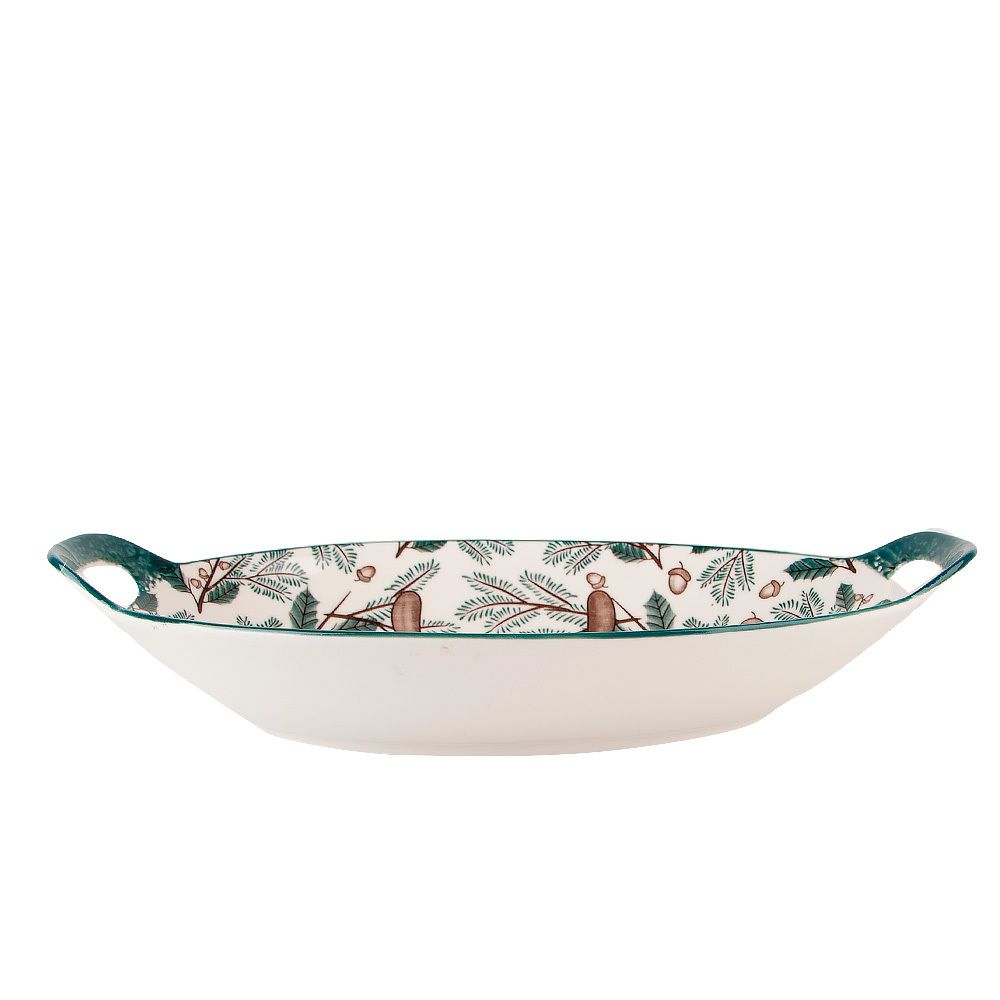 Блюдо с ручками "Kawaii Forest.Deer"27*16*4см. v=450мл. (min9) (фарфор) (транспортная упаковка)