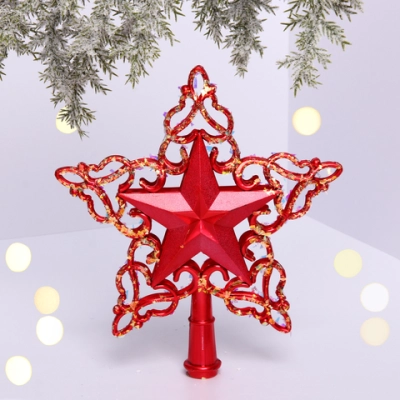 Звезда на ёлку «Снежная звезда» 20 см, Красный