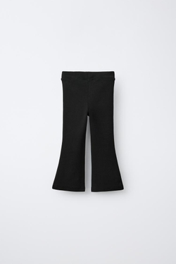 ZARA ЛЕГИНСЫ FLARE ИЗ ИНТЕРЛОКА С ЭТИКЕТКОЙ, ЧЕРНЫЙ