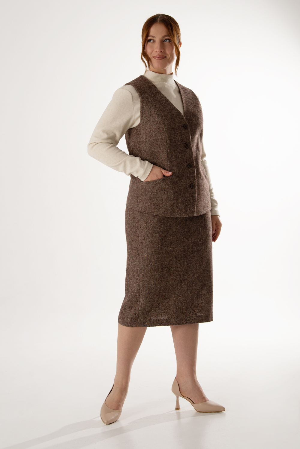 Юбка женская 2479ЮПБ, кор.меланж #523КМ012479ЮПБ