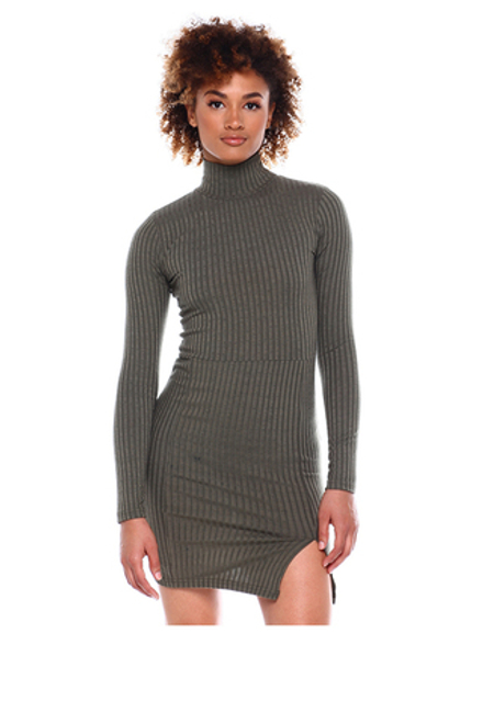 Женское платье DEREK HEART Rib Mock Neck Bodycon LS