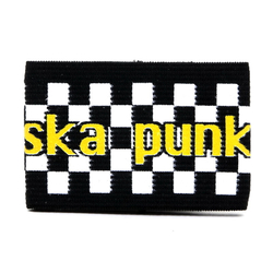 Напульсник SKA Punk (жёлтые буквы на чёрно-белой клетке)
