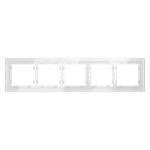 Рамка стеклянная VOLTUM S70 на 5 постов, (белый, стекло)