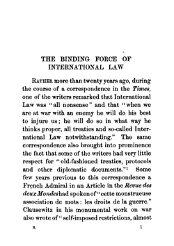 The binding force of international law | A. Pearce Higgins