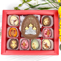 Шоколадный набор "Храм": шоколадка и 8 конфет ручной работы