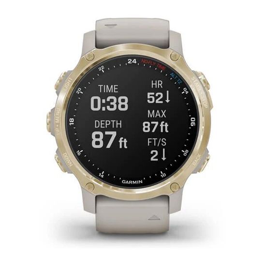Умные часы Garmin Descent MK2S светло-золотистый корпус со светло-песочным силиконовым ремешком