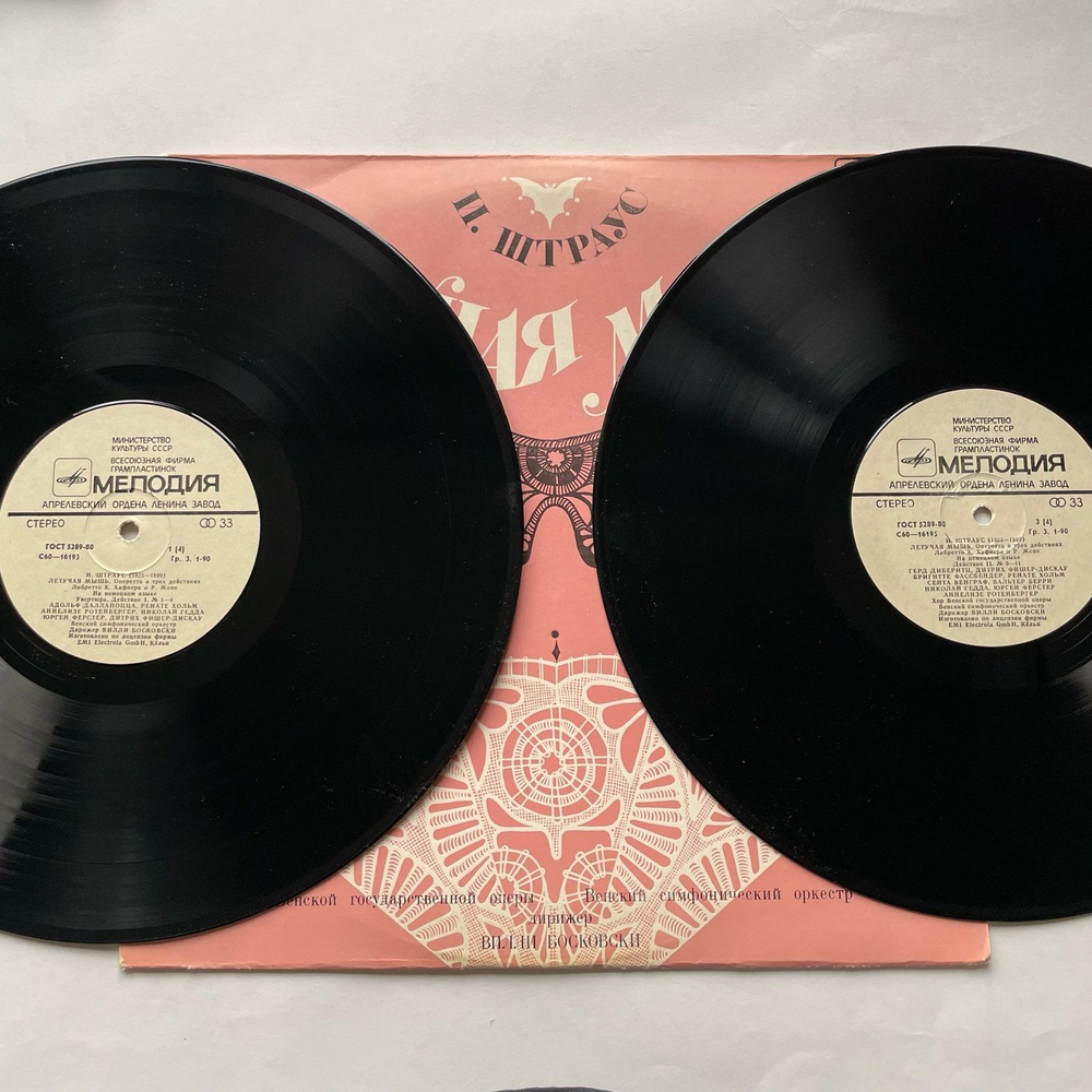 Винтажная виниловая пластинка LP И. Штраус, Летучая Мышь (СССР 1981)