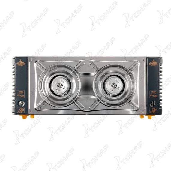 Плита газовая портативная TWIN-HIT двухконфорочная с переходником (TW-850) TOURIST