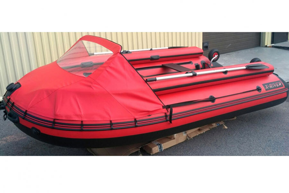 Лодка ПВХ X-River Grace Wind 420 НДНД красно-серый/фурнитура серая