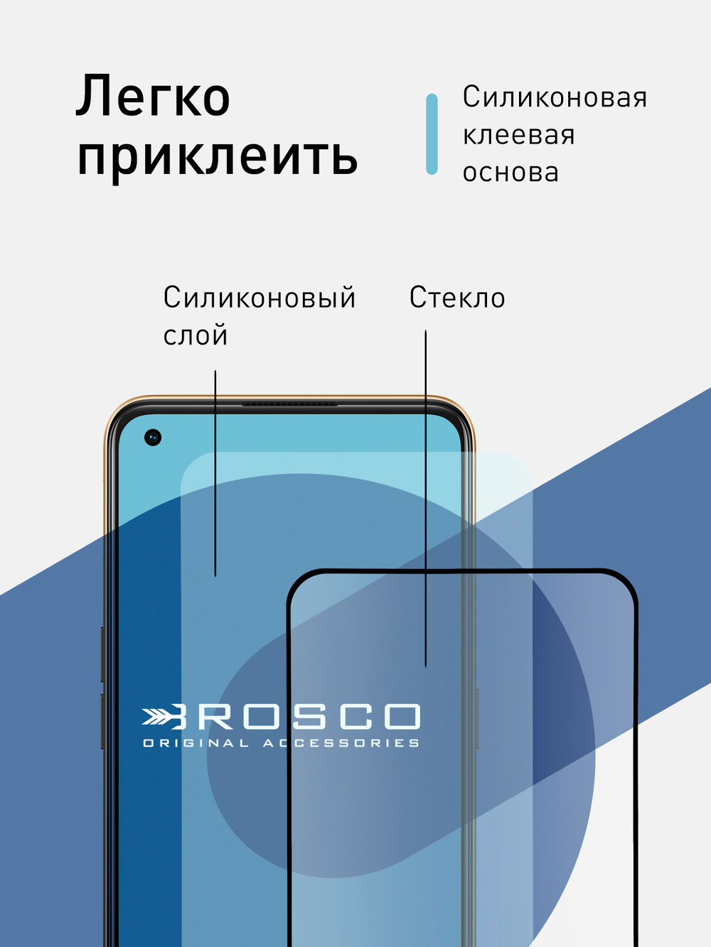 Защитное стекло ROSCO для OPPO Reno8 T 4G (арт. OPPO-R8T-FSP-GLASS-BLACK)