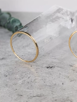 Набор бокалов для шампанского, 2шт 300мл, с золотой каймой