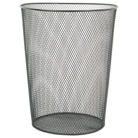 Корзина для бумаг, 9 л, металлическая, черная, BRAUBERG "Germanium"