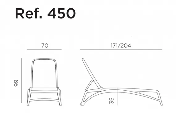Шезлонг Atlantico белый/голубой