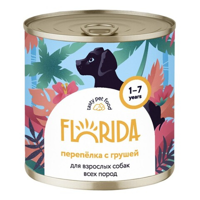 Florida - консервы для собак с перепёлкой и грушей
