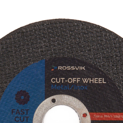 Круг отрезной по металлу ROSSVIK 125*1,0*22мм. Тип 41, 80м/с, 12250об/мин