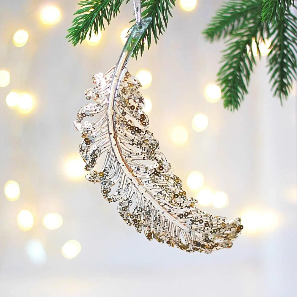 Подвеска «Воздушное перо» 15*5 см, Золото