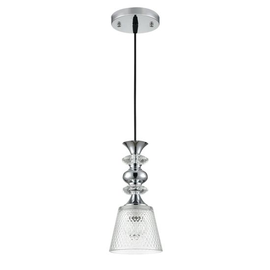 8049/1A SUSPENTIONI LN26 392 хром/прозрачный металл/стекло Подвесной светильник E27 1*60W 220V MANOLA