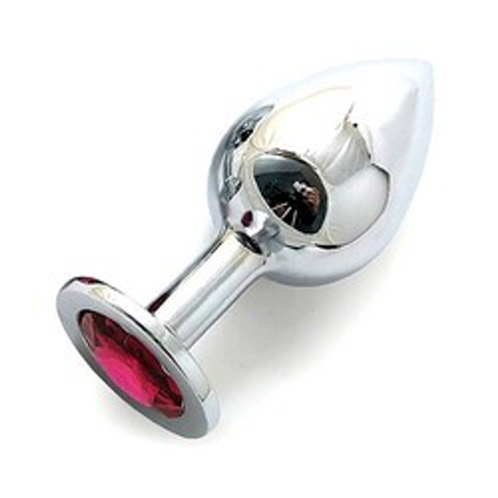 Анальная втулка с кристаллом Large красный 9 см