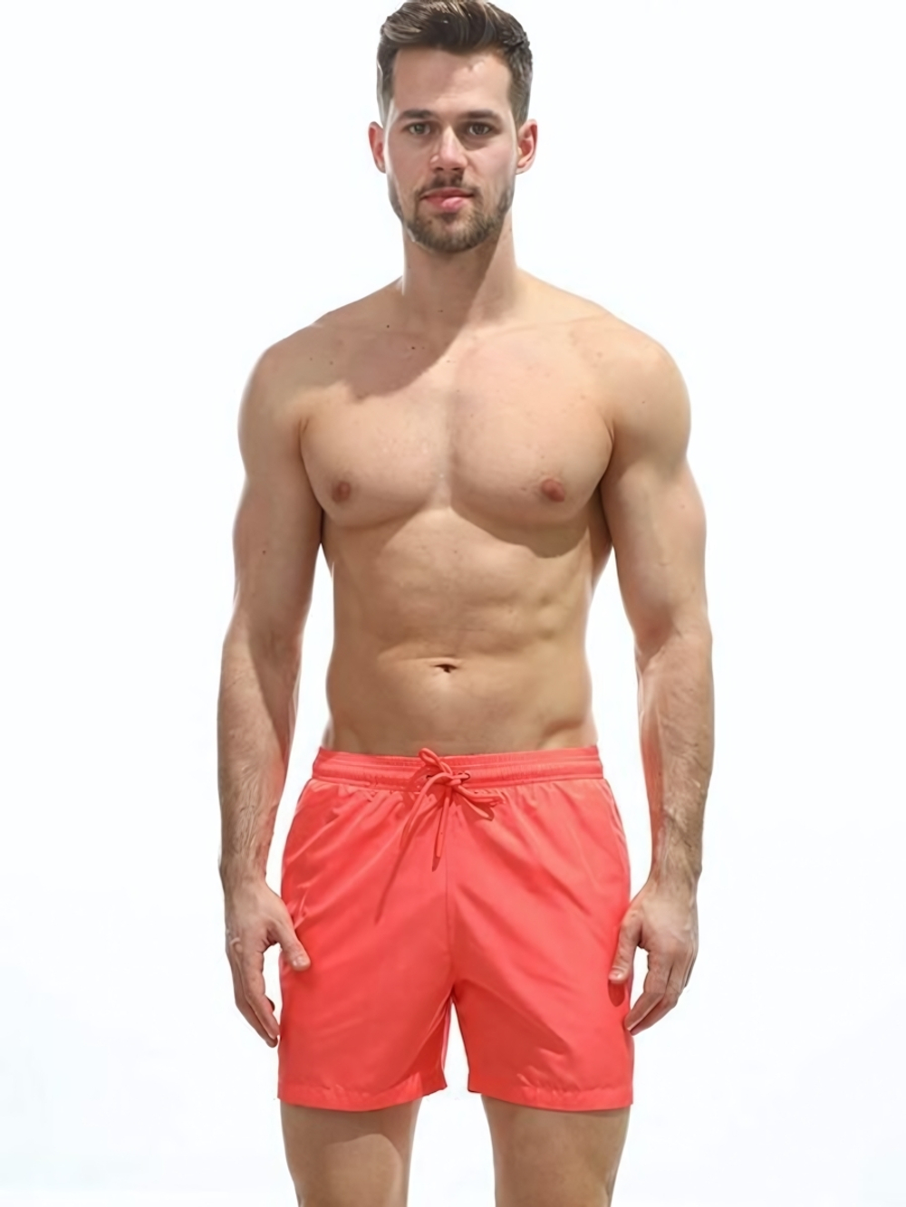 Мужские пляжные шорты из быстросохнущей ткани (Размер: XL) (Цвет: оранжевый)
