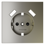 Накладка для розетки с заземлением и защитными шторками, с USB A+A, S70 (шелк)