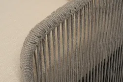 "Альбано" лаунж-зона 5-местная плетеная из роупа (веревки), каркас алюминиевый светло-серый, роуп серый меланж