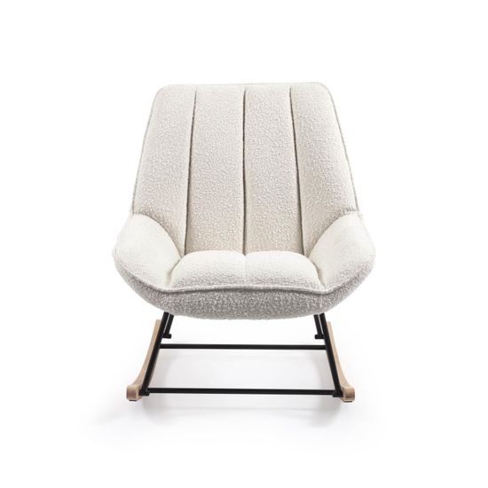 Кресло-качалка Marlina из ткани букле белого цвета Испания