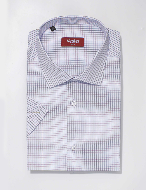 Сорочка мужская VESTER короткий рукав, приталенный и прямой силуэт 72914 24 скоро поступление всей размерной сетки