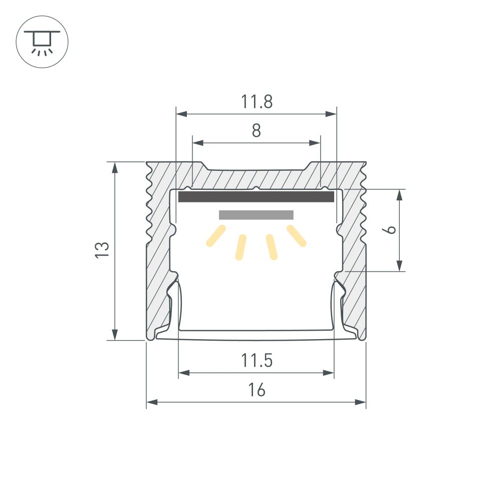 Профиль с экраном SL-SLIM-H13M-2500 ANOD+OPAL (Arlight, Алюминий) 025869