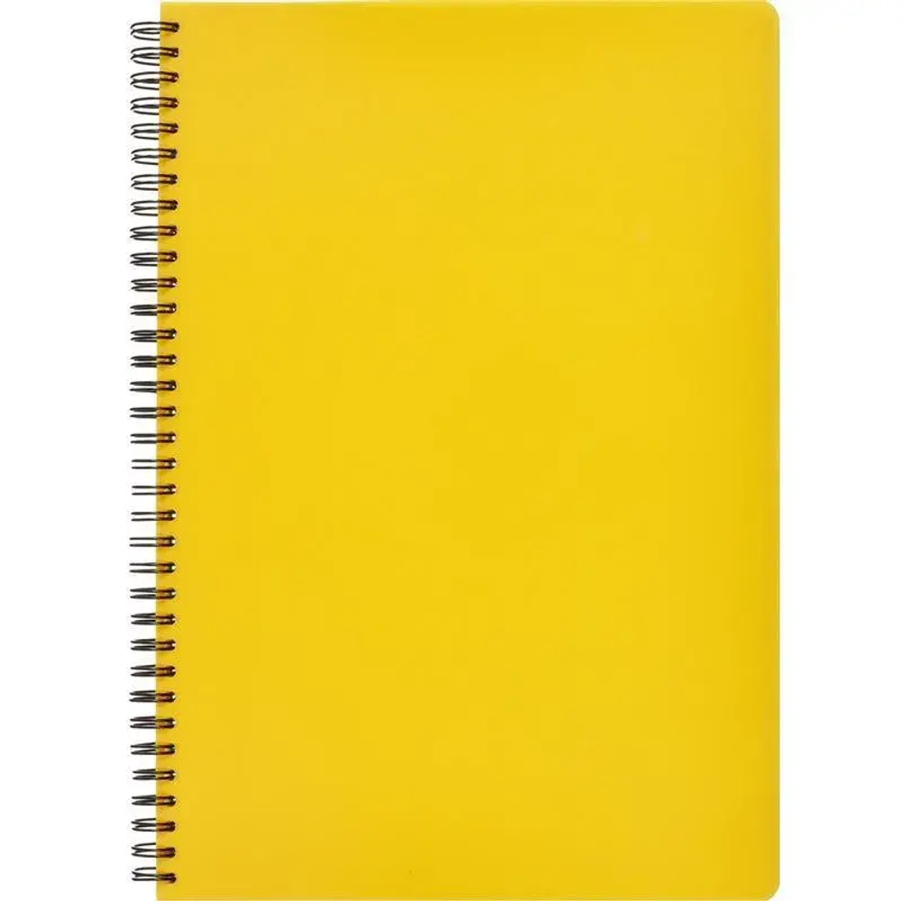Бизнес-тетрадь А4,96л,кл,спир,пластик,тон.бл. Attache Bright colours Желтый