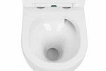 Унитаз подвесной Abber Bequem AC1100T-AC0105-AC0121NG белый, безободковый, с инсталляцией, с крышкой микролифт, слив-торнадо, с кнопкой никель
