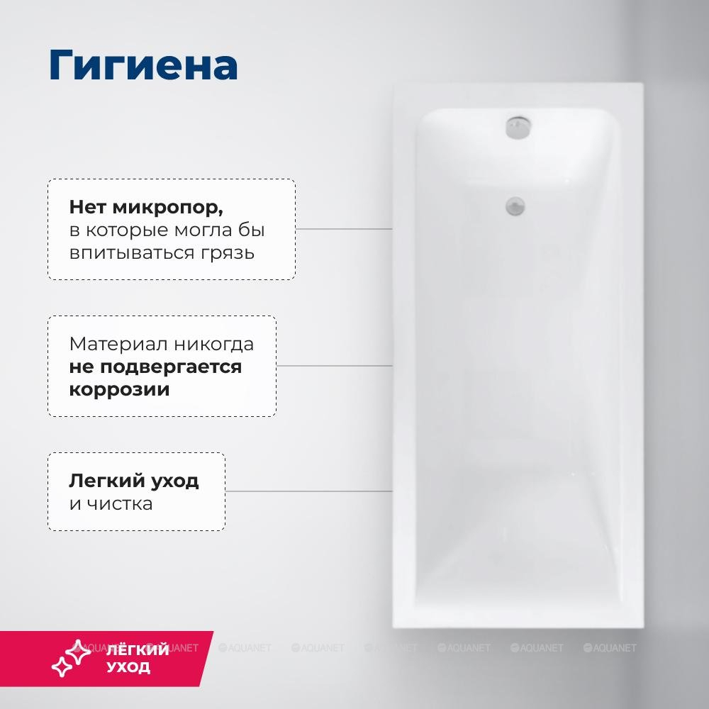 Акриловая ванна Aquanet (Акванет) Bright 175x70 с каркасом
