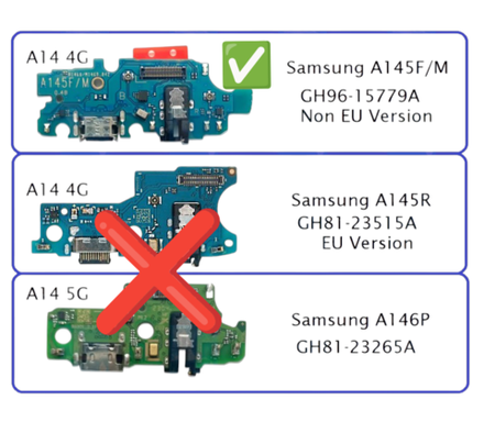 Samsung Galaxy A14 4G (SM-A145) - нижняя плата зарядки (Субплата) (АСЦ) (не для ЕС) (АСЦ)