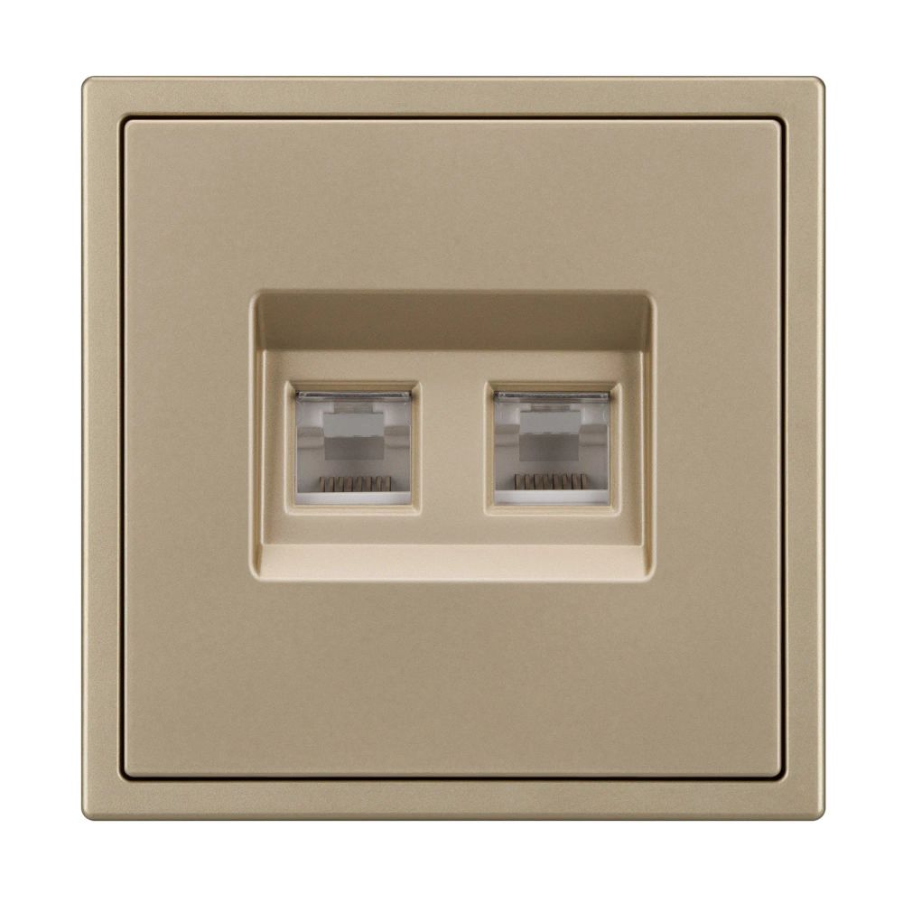 Механизм сдвоенной телефонной розетки SCT-NOBE-MTL2-SFPL-GD (RJ-11, 4C) (Arlight, Золотой песок) 054310