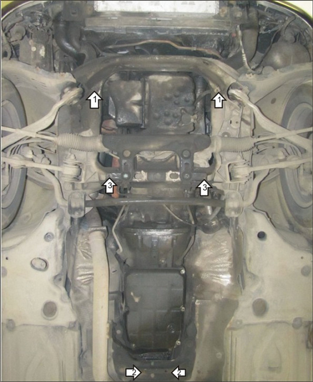 Защита картера Двигателя. 2 мм, Сталь. для Mercedes S-class 1998-2002 MOTODOR.01236