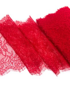 01-11 ОПТ Кружево шантильи 23 см, красный