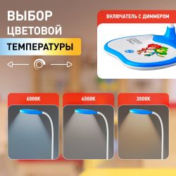 Настольный светильник ЭРА NLED-433-6W-BU ФИКСИКИ светодиодный синий | Светодиодные настольные лампы