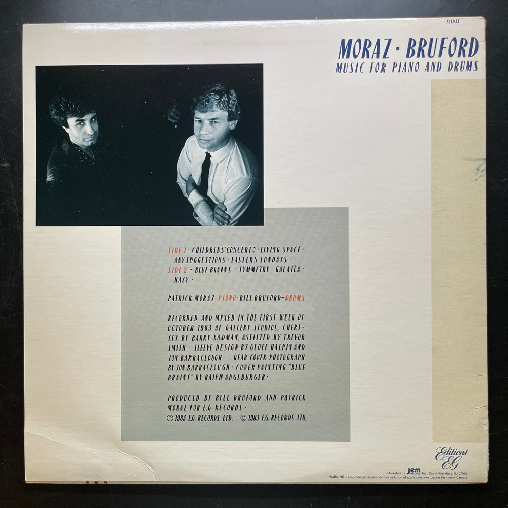 Moraz - Bruford ‎– Music For Piano And Drums (США 1984г.)