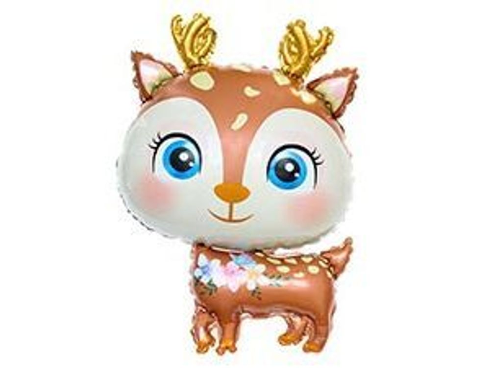 Шар (29''/74 см) Фигура, Олень милый коричневый