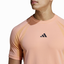 Мужская теннисная футболка Adidas Tennis Pro Seamless Aeroready Freelift T-Shirt - Розовый