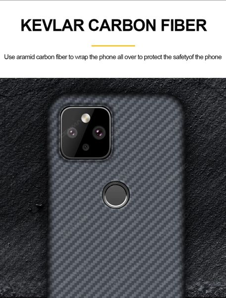 Карбоновый чехол Aioria Bulletproof Armor для Google Pixel 5 (Серый)