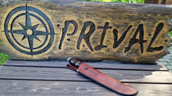 Ножны-чехол для ножа кожаный без гарды Prival Н1 Premium,  для клинка  до 190х45мм