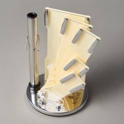 НАБОР НОЖЕЙ AGNESS НЖС НА ПЛАСТИКОВОЙ ВРАЩАЮЩЕЙСЯ ПОДСТАВКЕ 8 ПР. (КОР=6НАБОР.)