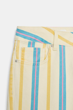 ZARA ДЖИНСЫ TRF ПРЯМОГО КРОЯ С НИЗКОЙ ПОСАДКОЙ В ПОЛОСКУ, ПОЛОСКИ