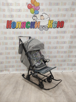 Санки-коляски Galaxy Snow kids 3-3С джинс серый