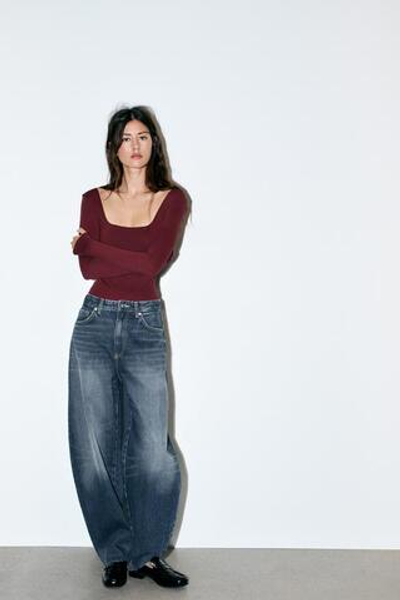 БОДИ С КВАДРАТНЫМ ВЫРЕЗОМ ИЗ ПОЛИАМИДА - ZARA