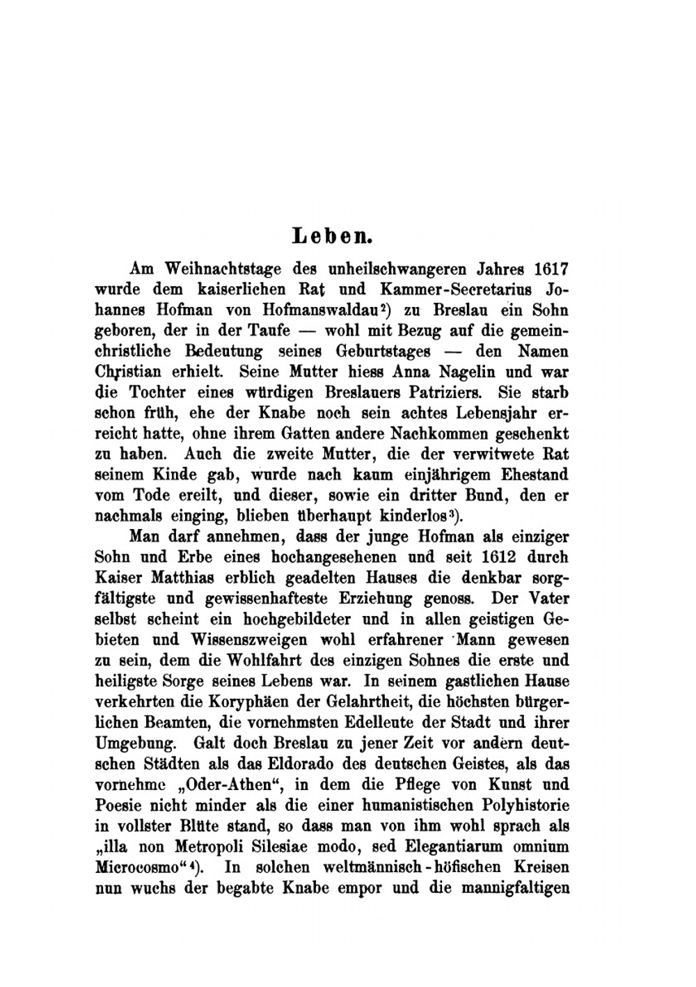 Christian Hofman von Hofmanswaldau. Ein Beitrag zur Literaturgeschichte des siebzehnten Jahrhunderts | Josef Ettlinger