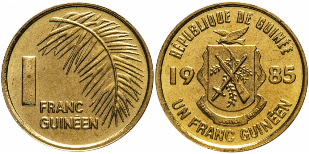 Гвинея 1 франк, 1985 Пальмовая ветвь XF